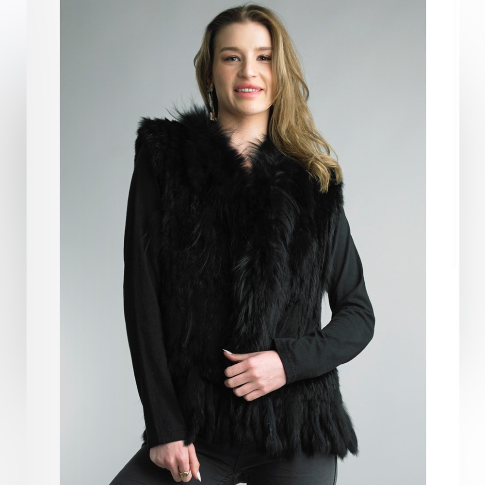 Black fur vest